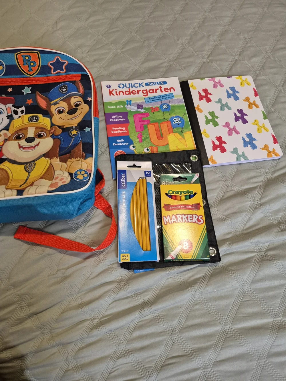 Paw Patrol Blue Kids Backpack with School Supplies
